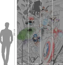 Komar Vliestapete »Digitaldruck Vlies -Avengers Attack - Größe 200 x 280 cm« bedruckt glatt Kinderzimmer