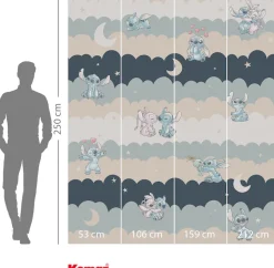 Komar Vliestapete »Disney Lilo and Stitch Cozy Clouds« bedruckt glatt Rolle mit 212 x 250 cm