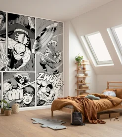Komar Vliestapete »Marvel Classic Comic Panel Monochrome« bedruckt glatt Rolle mit 212 x 250 cm