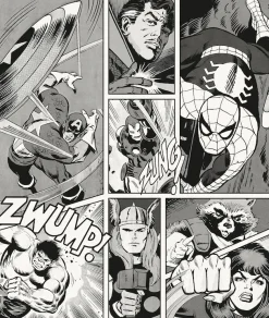 Komar Vliestapete »Marvel Classic Comic Panel Monochrome« bedruckt glatt Rolle mit 212 x 250 cm