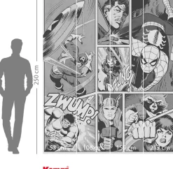 Komar Vliestapete »Marvel Classic Comic Panel Monochrome« bedruckt glatt Rolle mit 212 x 250 cm
