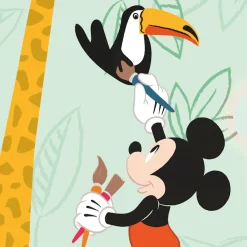 Komar Vliestapete »Mickey Doodle Zoo« bedruckt glatt Rolle mit 53 x 1005 cm