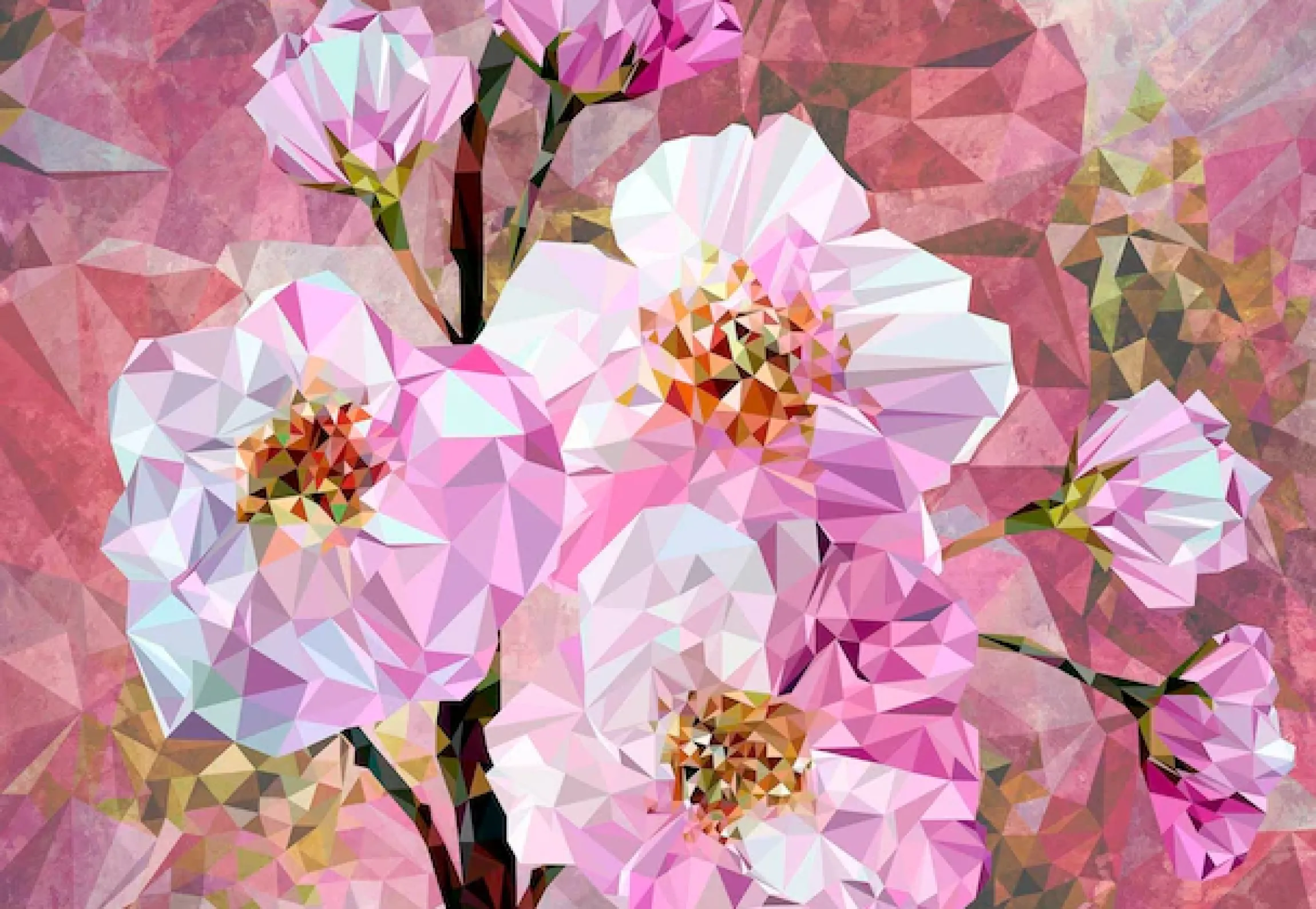 Komar Vliestapete »Vlies- Blooming Gems - Größe 368 x 248 cm« bedruckt glatt Wohnzimmer, Schlafzimmer