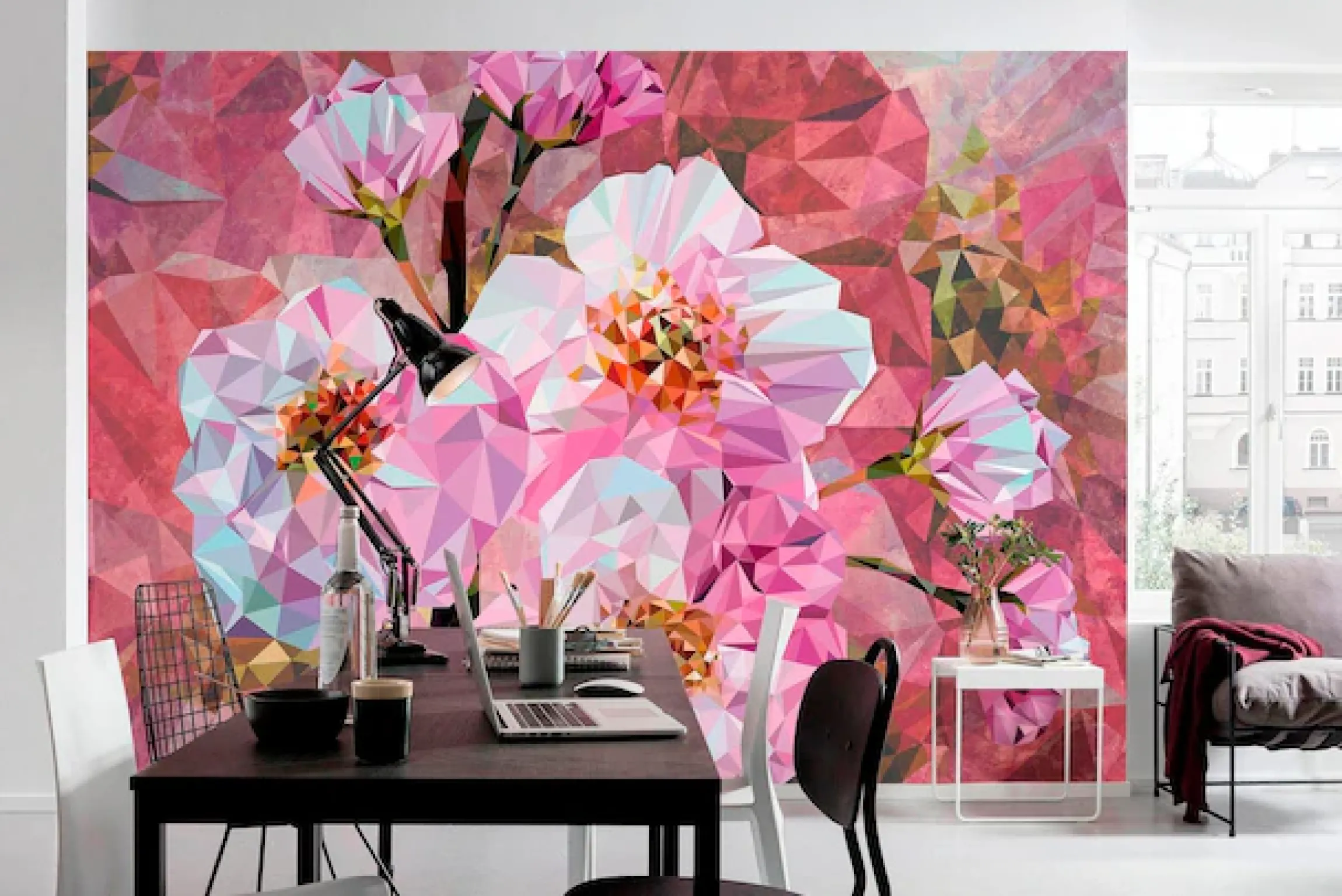 Komar Vliestapete »Vlies- Blooming Gems - Größe 368 x 248 cm« bedruckt glatt Wohnzimmer, Schlafzimmer
