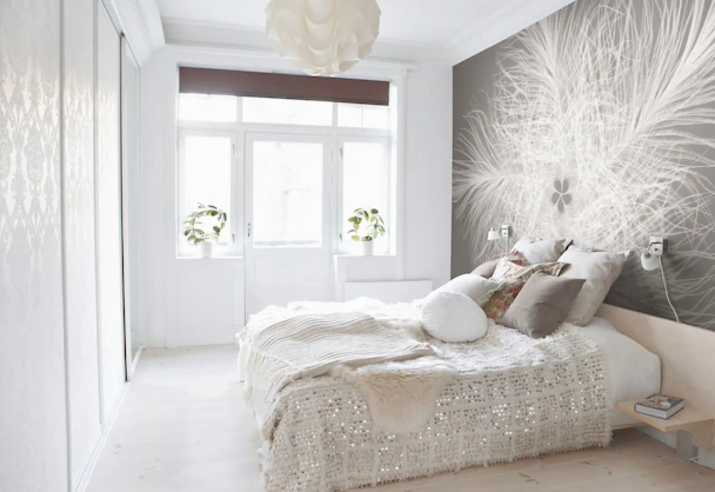 Komar Vliestapete »Vlies- Federstern - Größe 368 x 248 cm« bedruckt glatt Wohnzimmer, Schlafzimmer