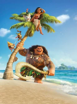 Komar Vliestapete »Vlies- Moana and Maui - Größe 184 x 248 cm« bedruckt glatt Kinderzimmer