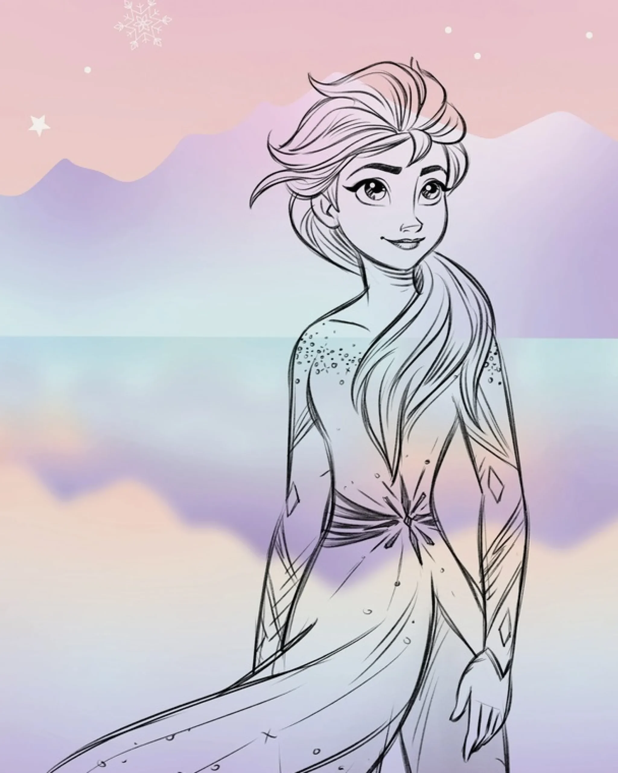 Komar Wandbild »Disney Frozen Pastell Lights« Disney Set, 1 Stk. tlg. 40 x 50 cm (Breite x Höhe) - Kinderzimmer, Dekoration