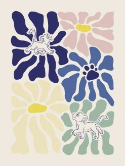 Komar Wandbild »Disney The Lion King Between Flowers« Disney Set, 1 Stk. tlg. 30 x 40 cm (Breite x Höhe) - Kinderzimmer, Dekoration