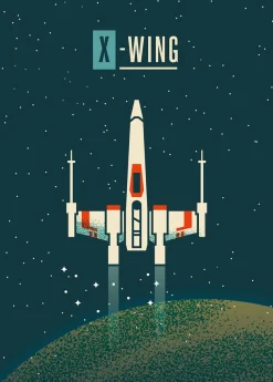 Komar Wandbild »Star Wars Geeky X-Wing« Disney Set, 1 Stk. tlg. 50 x 70 cm (Breite x Höhe) - Kinderzimmer, Dekoration