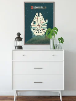 Komar Wandbild »Star Wars Geeky Millennium Falcon« Disney Set, 1 Stk. tlg. 50 x 70 cm (Breite x Höhe) - Kinderzimmer, Dekoration