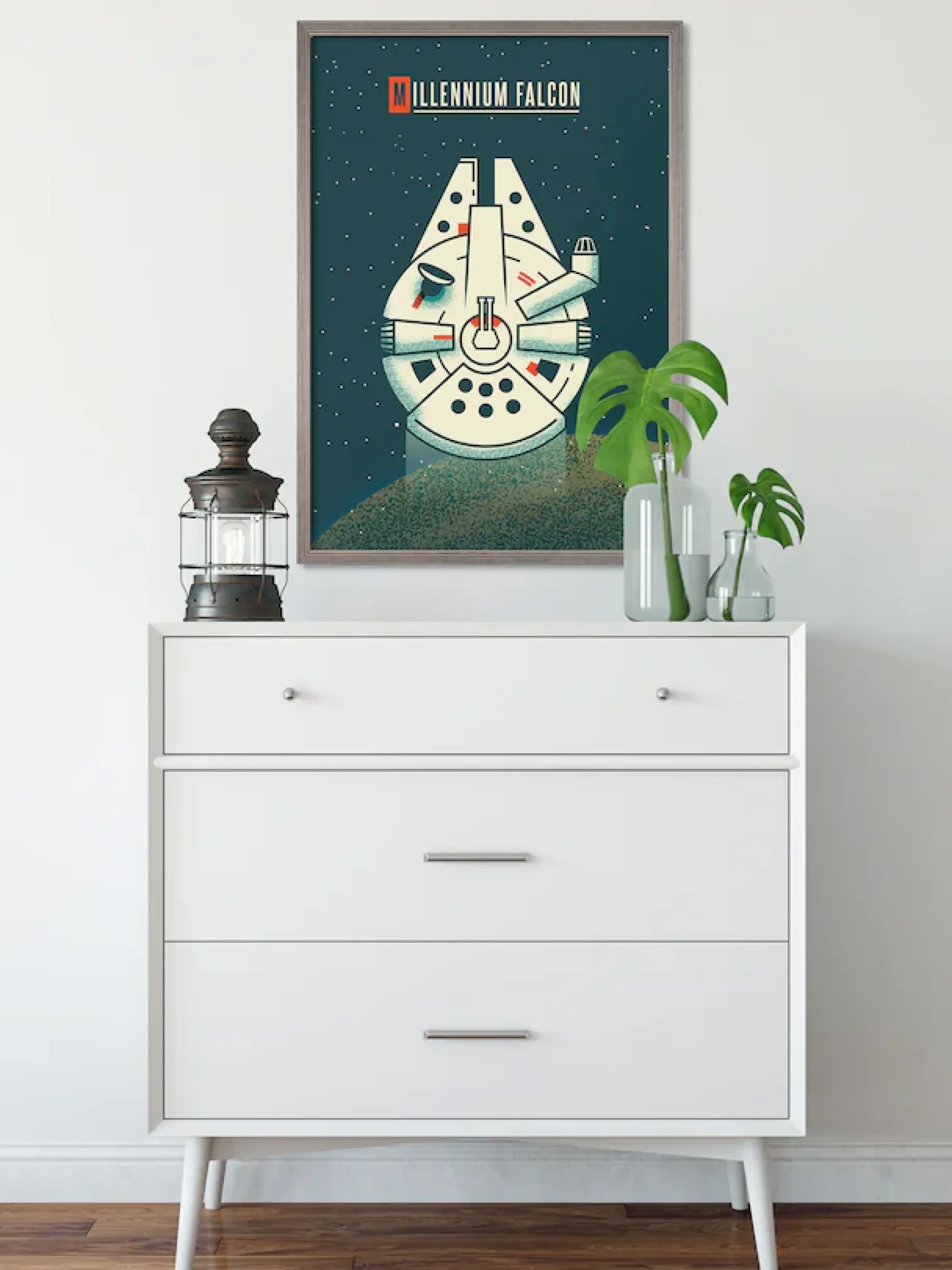 Komar Wandbild »Star Wars Geeky Millennium Falcon« Disney Set, 1 Stk. tlg. 50 x 70 cm (Breite x Höhe) - Kinderzimmer, Dekoration