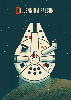 Komar Wandbild »Star Wars Geeky Millennium Falcon« Disney Set, 1 Stk. tlg. 50 x 70 cm (Breite x Höhe) - Kinderzimmer, Dekoration