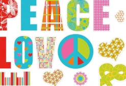 Komar Wandtattoo »Love and Peace - Größe 100 x 70 cm« selbstklebend, Wandsticker