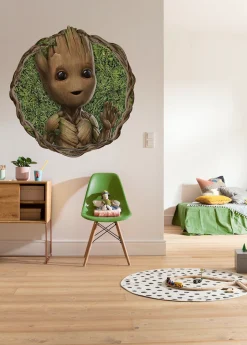 Komar Wandtattoo »selbstklebendes Vlies - Groot Little Twig - Größe 125 x 125 cm« rund und selbstklebend