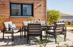 KONIFERA Garten-Essgruppe »»New Jersey«« Set, 6 Sessel, Tisch 80x160x71 cm, inkl. Auflagen, 19 Stk. tlg. Aluminium/Polyrattan
