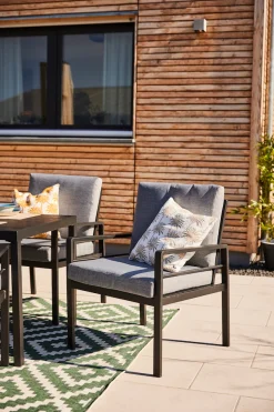 KONIFERA Garten-Essgruppe »»New Jersey«« Set, 6 Sessel, Tisch 80x160x71 cm, inkl. Auflagen, 19 Stk. tlg. Aluminium/Polyrattan