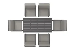 KONIFERA Garten-Essgruppe »»New Jersey«« Set, 6 Sessel, Tisch 80x160x71 cm, inkl. Auflagen, 19 Stk. tlg. Aluminium/Polyrattan