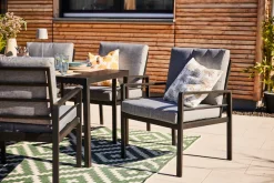 KONIFERA Garten-Essgruppe »»New Jersey«« Set, 6 Sessel, Tisch 80x160x71 cm, inkl. Auflagen, 19 Stk. tlg. Aluminium/Polyrattan