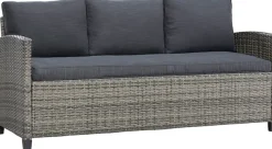 KONIFERA Gartenlounge-Set »Amsterdam« Set, 1x 3er Sofa, 1x 2 Sessel, 2x Hocker, 1xTisch 144,5x74x67cm,Polyrattan, 16 Stk. tlg. Stahl, Ablagefläche unter dem Tisch, Loungeset