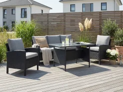 KONIFERA Gartenlounge-Set »»Brooklyn«« Set, 1x 3er Sofabank, 2 Sessel, Tisch 66x120x74 cm, inkl. Auflagen, 12 Stk. tlg. Stahl/Polyrattan
