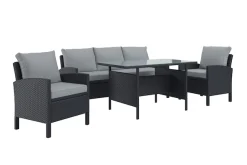 KONIFERA Gartenlounge-Set »»Brooklyn«« Set, 1x 3er Sofabank, 2 Sessel, Tisch 66x120x74 cm, inkl. Auflagen, 12 Stk. tlg. Stahl/Polyrattan