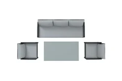 KONIFERA Gartenlounge-Set »»Brooklyn«« Set, 1x 3er Sofabank, 2 Sessel, Tisch 66x120x74 cm, inkl. Auflagen, 12 Stk. tlg. Stahl/Polyrattan