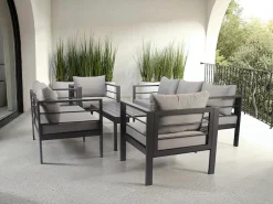 KONIFERA Gartenlounge-Set »»New Jersey«« Set, 1x 3er Sofa, 1x 2er Sofa,2 Sessel, Tisch 62x110x41 cm, 19 Stk. tlg. inkl. Auflagen, Tischplatte aus Nonwood