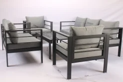 KONIFERA Gartenlounge-Set »»New Jersey«« Set, 1x 3er Sofa, 1x 2er Sofa,2 Sessel, Tisch 62x110x41 cm, 19 Stk. tlg. inkl. Auflagen, Tischplatte aus Nonwood