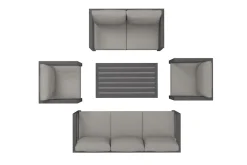 KONIFERA Gartenlounge-Set »»New Jersey«« Set, 1x 3er Sofa, 1x 2er Sofa,2 Sessel, Tisch 62x110x41 cm, 19 Stk. tlg. inkl. Auflagen, Tischplatte aus Nonwood