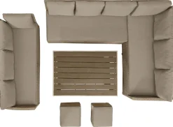 KONIFERA Gartenlounge-Set »Rotterdam« Set, 3x 3er Sofa, 2x Hocker, 1x Tisch 120x82x67cm, inkl. Auflagen, 20 Stk. tlg. Polyrattan, Stahl, Tischplatte aus Nonwood,