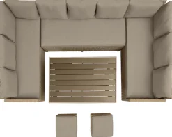 KONIFERA Gartenlounge-Set »Rotterdam« Set, 3x 3er Sofa, 2x Hocker, 1x Tisch 120x82x67cm, inkl. Auflagen, 20 Stk. tlg. Polyrattan, Stahl, Tischplatte aus Nonwood,