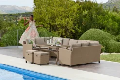 KONIFERA Gartenlounge-Set »Rotterdam« Set, 3x 3er Sofa, 2x Hocker, 1x Tisch 120x82x67cm, inkl. Auflagen, 20 Stk. tlg. Polyrattan, Stahl, Tischplatte aus Nonwood,