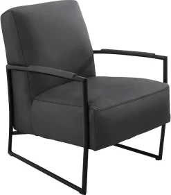 K+W Komfort & Wohnen Cocktailsessel mit bezogenen Armlehnen, Gestell in Metall schwarz Struktur