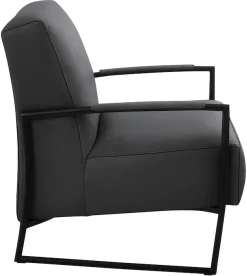 K+W Komfort & Wohnen Cocktailsessel mit bezogenen Armlehnen, Gestell in Metall schwarz Struktur