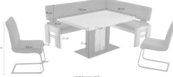 K+W Komfort & Wohnen Eckbankgruppe »Floyd« Set, 5 Stk. tlg. Stauraum-Eckbank, wahlweise rechts oder links langer Schenkel 203cm