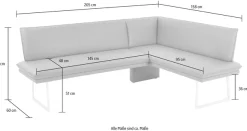K+W Komfort & Wohnen Eckbank mit Sattlernaht und schmaler Kufe, langer Schenkel rechts oder links