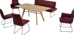 K+W Komfort & Wohnen Essgruppe »Giacomo IV« 6 Stk. tlg. Polsterbank in 2 Größen, 2 Kufenstühle, 2 Armlehnenstühle und 1 Tisch