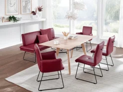 K+W Komfort & Wohnen Essgruppe »Giacomo IV« 6 Stk. tlg. Polsterbank in 2 Größen, 2 Kufenstühle, 2 Armlehnenstühle und 1 Tisch