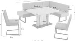 K+W Komfort & Wohnen Essgruppe »Spider II« 4 Stk. tlg. langer Schenkel wahweise in 2 Breiten, 2 Freischwinger, 1 Tisch