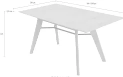 K+W Komfort & Wohnen Esstisch »Giacomo IV« in Asteiche bianco furniert, 2 Größen auswählbar, mit Synchronauszug