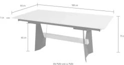 K+W Komfort & Wohnen Esstisch »Wangentisch« Tisch fix, Gestell aus Metall mit Massivholzbalken, in 2 Breiten