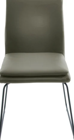 K+W Komfort & Wohnen Esszimmerstuhl »Creso Lederstuhl« () mit Sitzkissen und Rundrohrkufe in Metall schwarz Struktur
