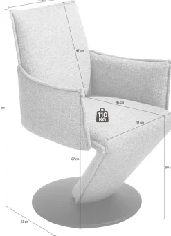 K+W Komfort & Wohnen Esszimmerstuhl »Drive, Drehstuhl« () Sessel mit federnder Sitzschale, Drehteller in Metall schwarz Struktur