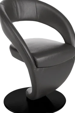 K+W Komfort & Wohnen Esszimmerstuhl »Wave, Drehstuhl« () Design-Drehstuhl, schwarzer Drehteller