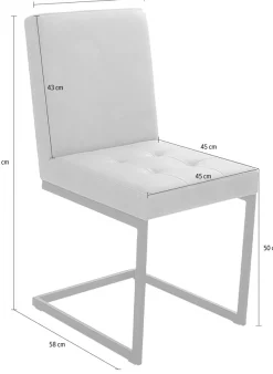 K+W Komfort & Wohnen Esszimmerstuhl »Freischwinger« () 1 Stk.Freischwingergestell aus Vierkantrohr schwarz, hoher Sitzkomfort