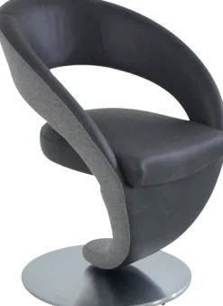 K+W Komfort & Wohnen Esszimmerstuhl »Wave, Drehstuhl« () Design-Drehstuhl, Drehteller in Metall edelstahloptik, Farbkombination