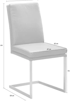 K+W Komfort & Wohnen Esszimmerstuhl »Freischwinger« () stabiles Hochkantrohr, Untergestell in Edelstahloptik oder schwarz