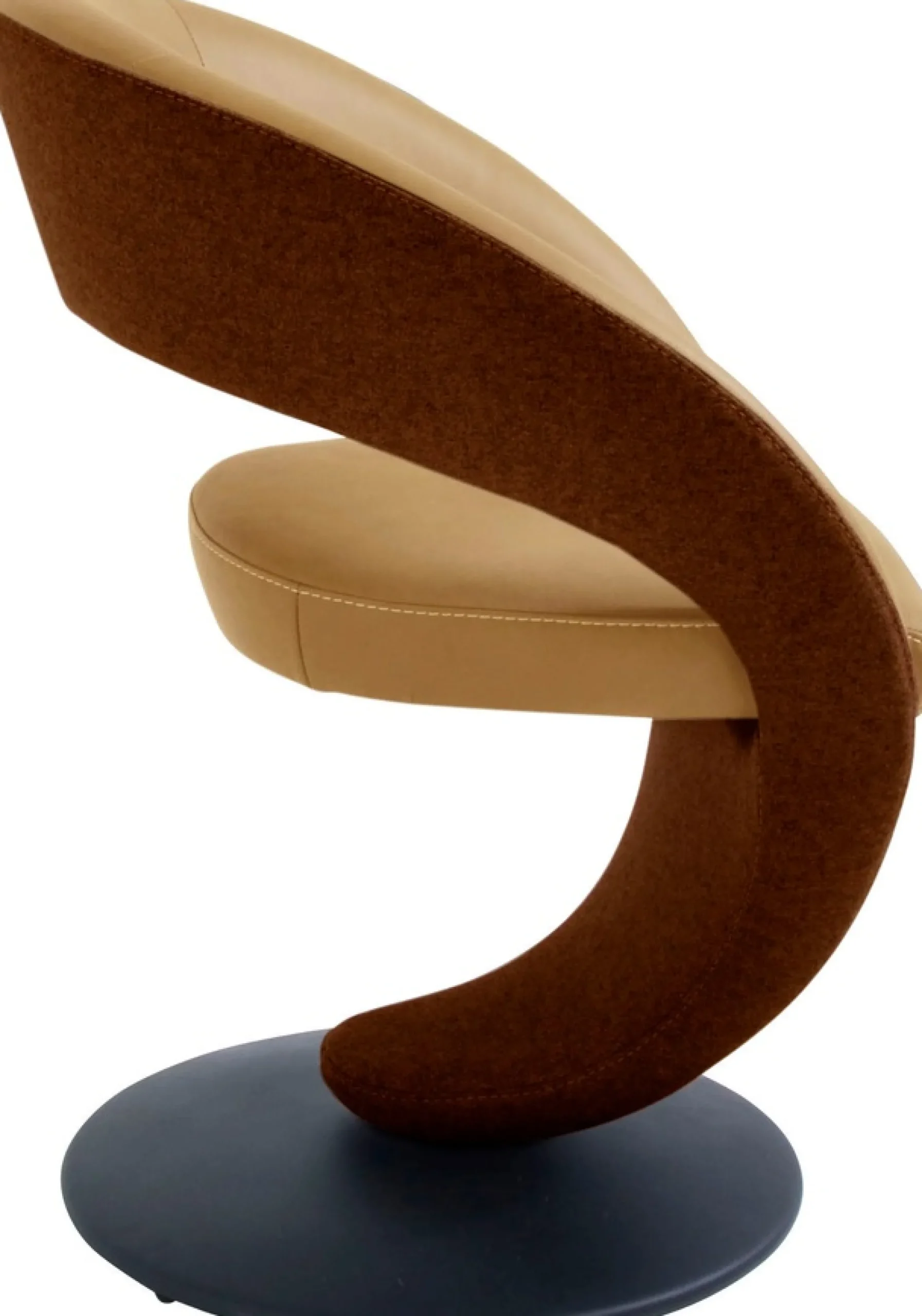 K+W Komfort & Wohnen Esszimmerstuhl »Wave, Drehstuhl, Polsterstuhl« () Design-Drehstuhl, Drehteller in Metall schwarz, Farbkombination