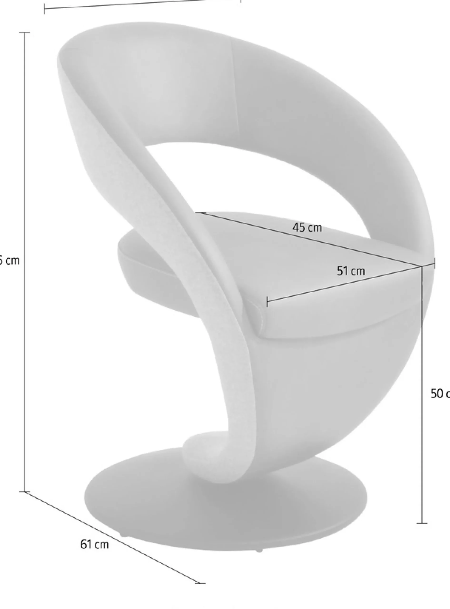 K+W Komfort & Wohnen Esszimmerstuhl »Wave, Drehstuhl, Polsterstuhl« () Design-Drehstuhl, Drehteller in Metall schwarz, Farbkombination