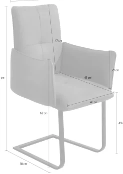 K+W Komfort & Wohnen Freischwinger () Freischwinger, Gestell in Metall schwarz, Steppung im Sitz und Rücken